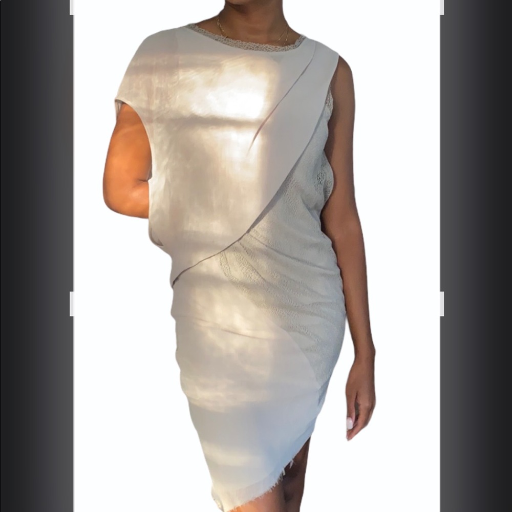 Helmut Lang Gray Draped Dress Size 4